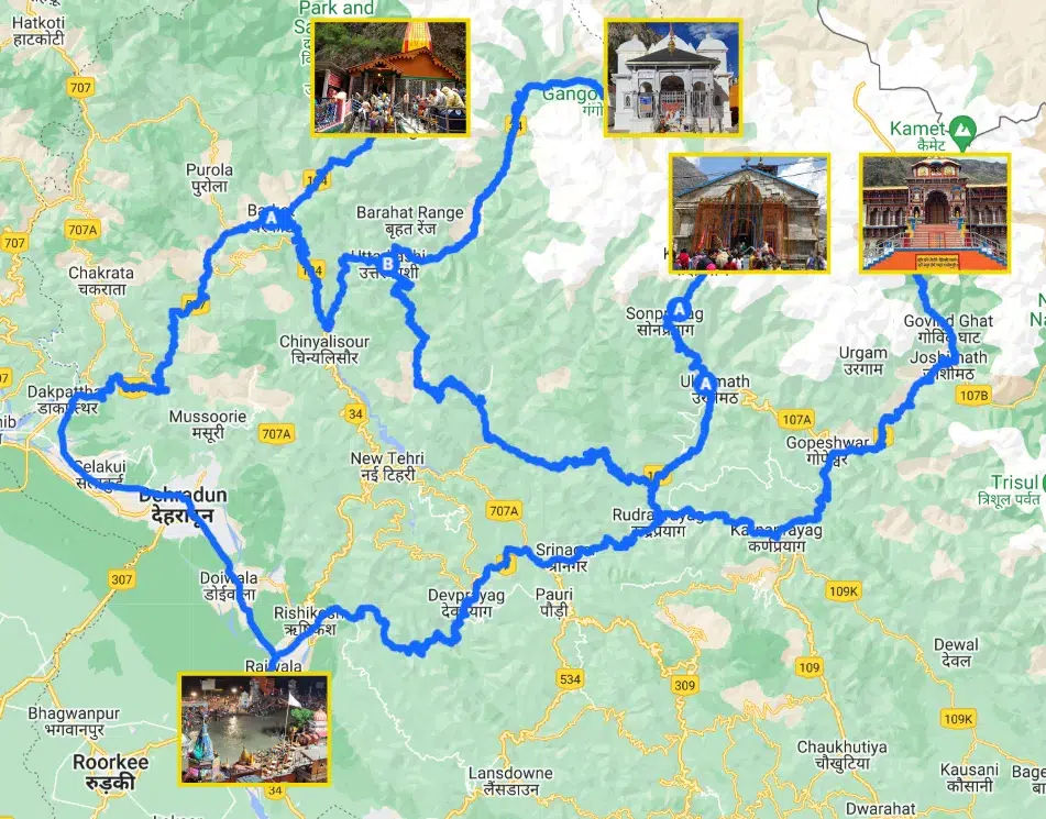 char-dham-route-map